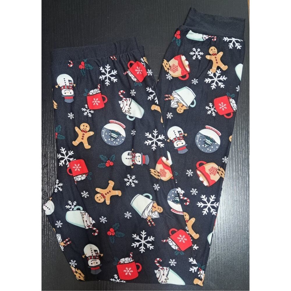 Unisex Big Kids Holiday Christmas Pajama Pants with Drawstring Size 14 - Picture 2 of 3